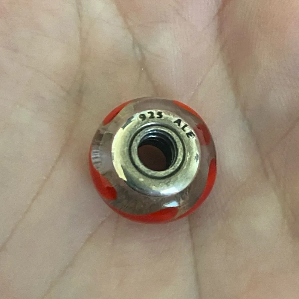 Authentic Pandora Auburn Swirl Murano Glass Bead Charm
